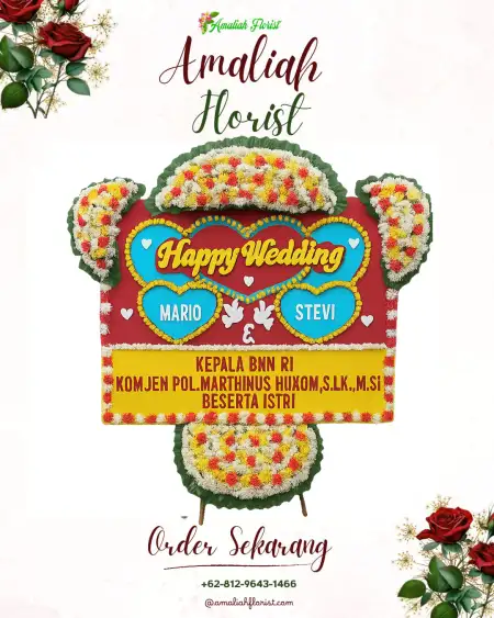 Papan Bunga Pernikahan Sandingrowo